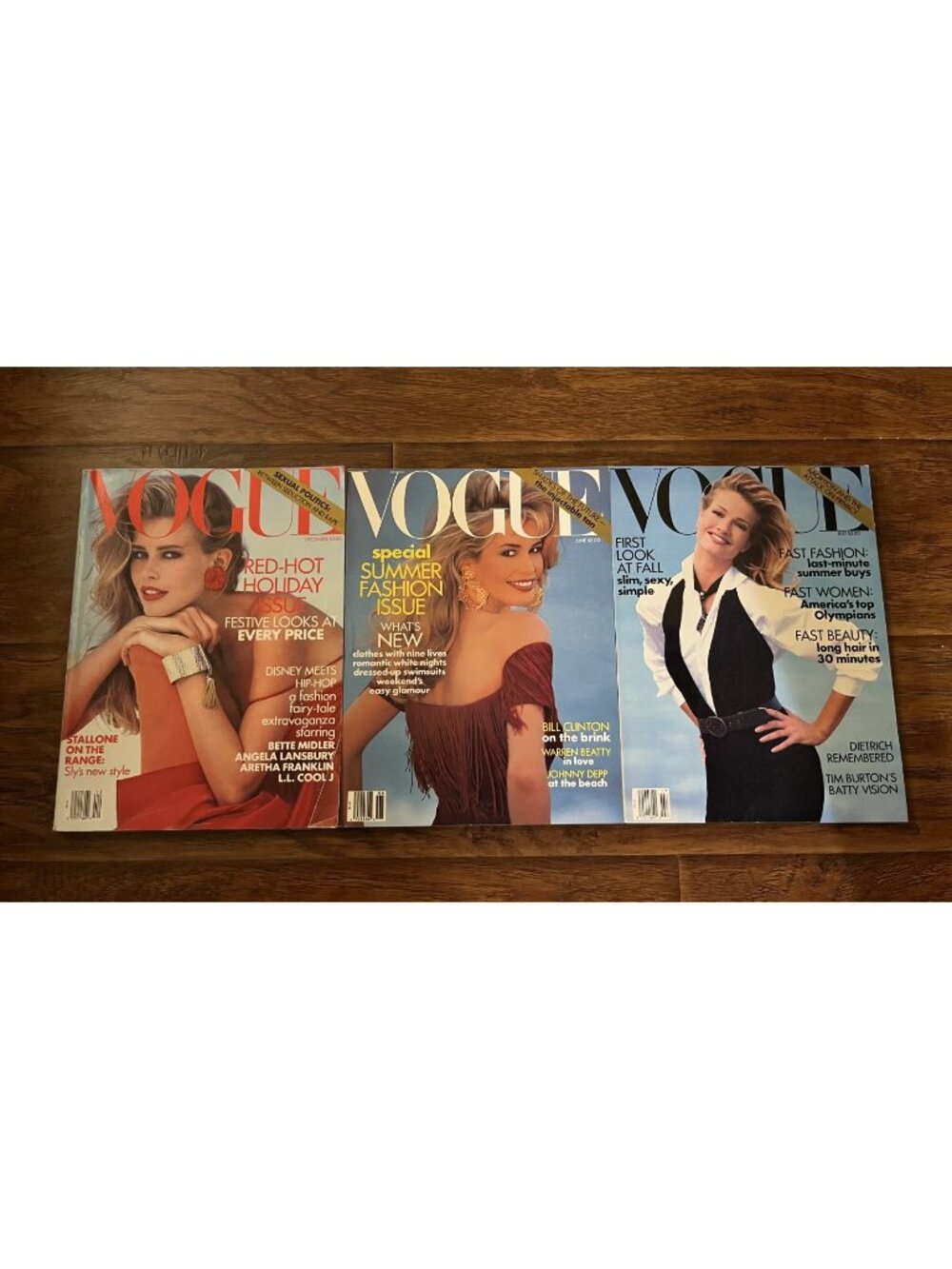 Vintage Lot of  3 - 1991 & 1992 VOGUE Magazine Collector Set Fashion
